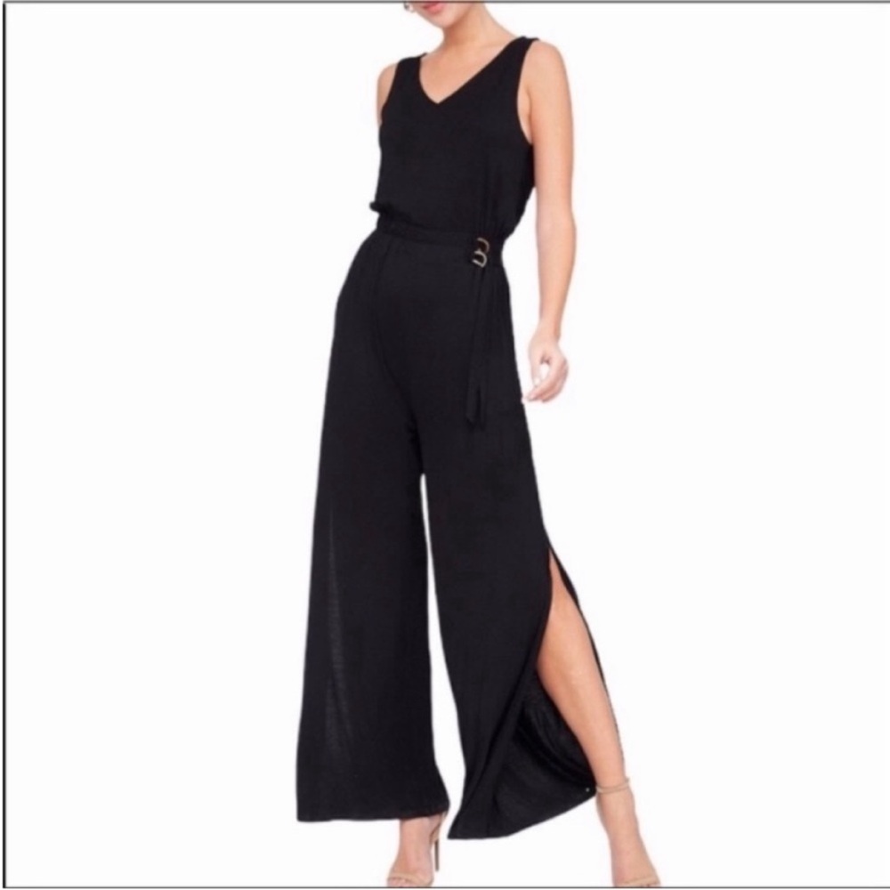 L LOVE sleeveless jumpsuit pants L black
